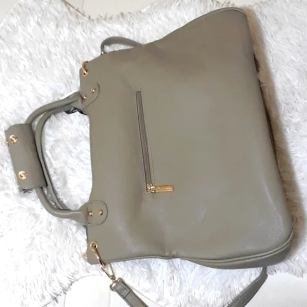 Pink Haley Faux Pebble Leather Large Tote Bag
